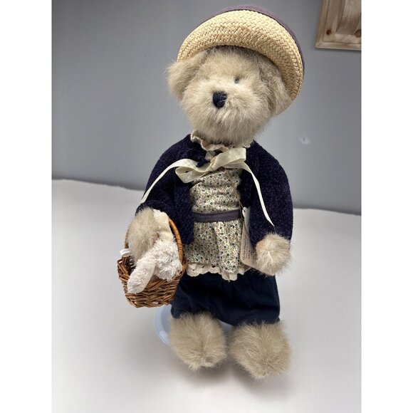 Boyds Bears Aunt Mabel Plush W/ Snowy Rabbit Basket Collectible Stuffed Toy 13” - Picture 1 of 9